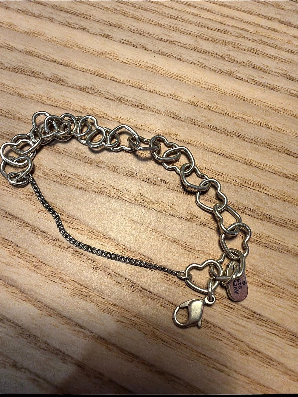 James Avery Heart Link Bracelet Sterling Silver